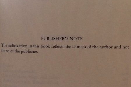 Screen shot of a publisher's note