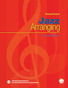 Cover of Jazz Arranging, showing an orange treble clef symbol against a red background.
