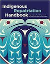 Indigenous Repatriation Handbook cover showing an artwork in white, red, and shades of blue by Indigenous artist Dylan Thomas.