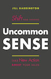 Uncommon Sense book cover, showing the title in white and red against a black background.